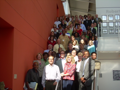 People on a stair case
